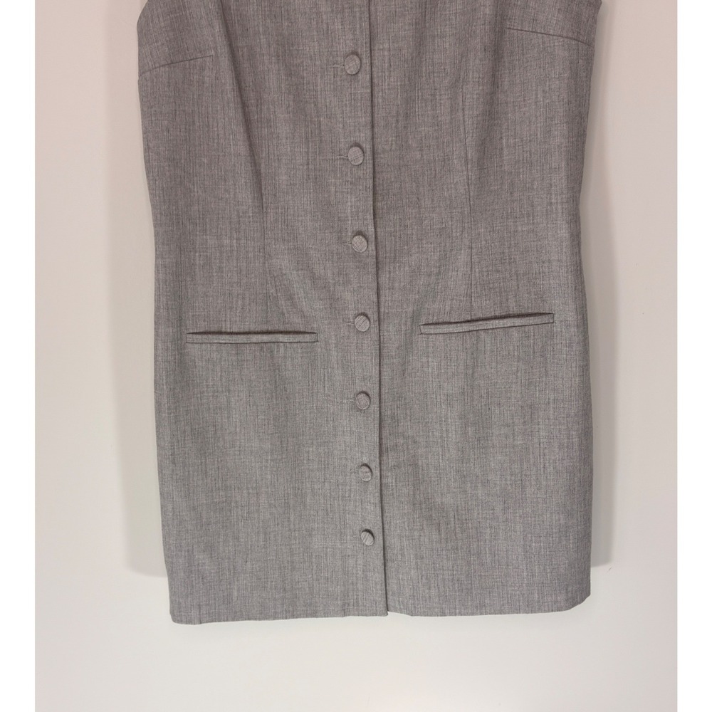 Abercrombie & Fitch Mara High Neck Vest Mini Dress Women's Gray Large Tall - Picture 4 of 13